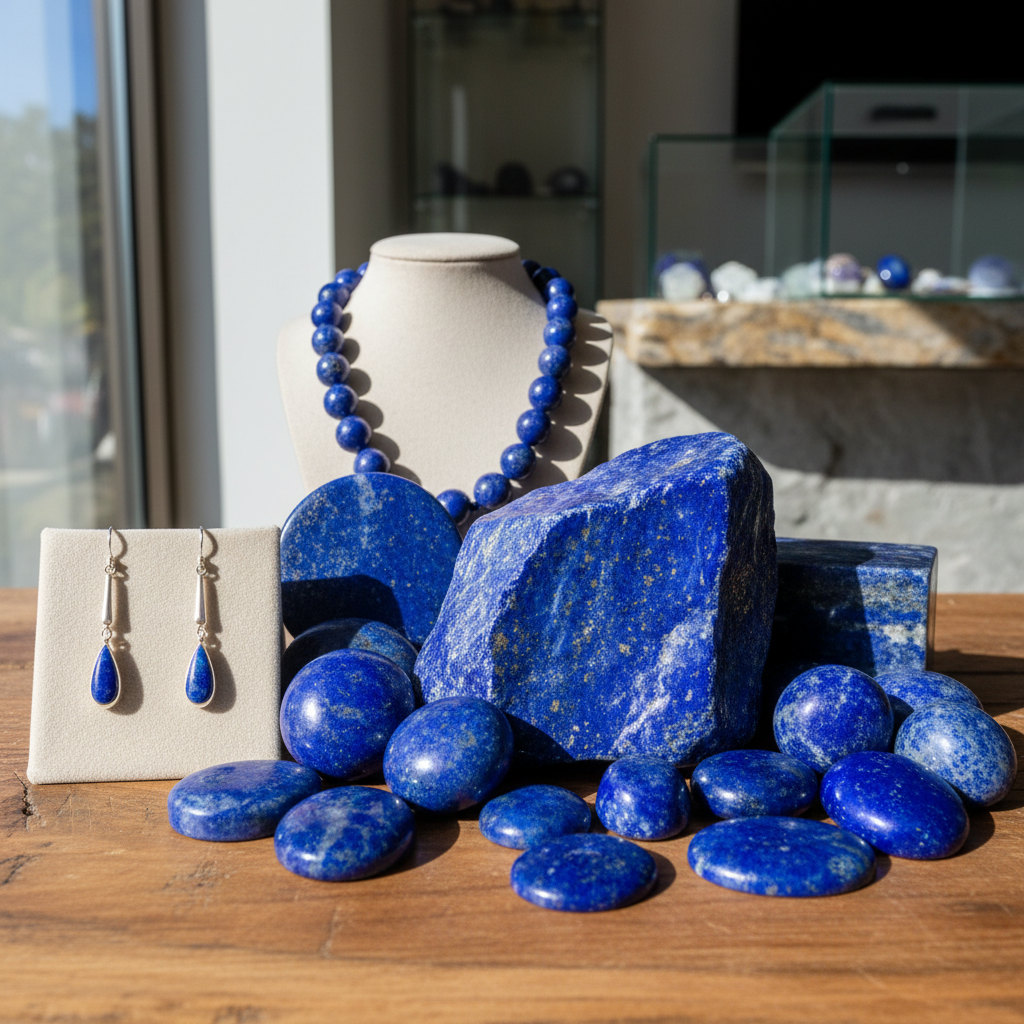 Realistische foto passend bij Lapis lazuli kopen bij specialist in natuurlijke edelstenen voor websi